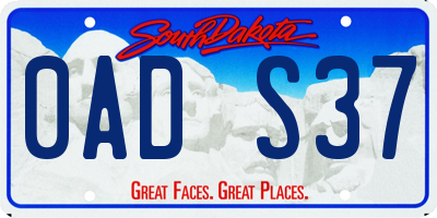 SD license plate 0ADS37