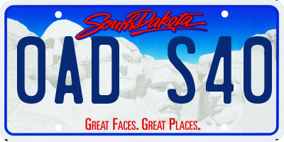 SD license plate 0ADS40