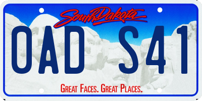 SD license plate 0ADS41