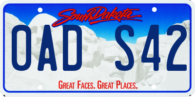 SD license plate 0ADS42