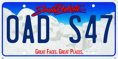 SD license plate 0ADS47