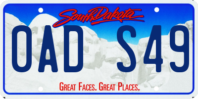 SD license plate 0ADS49