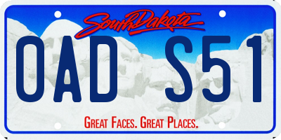 SD license plate 0ADS51