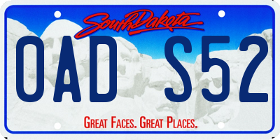 SD license plate 0ADS52