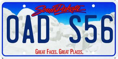 SD license plate 0ADS56