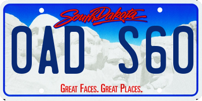 SD license plate 0ADS60