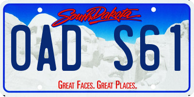 SD license plate 0ADS61