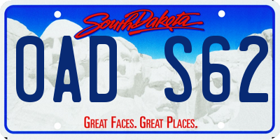 SD license plate 0ADS62