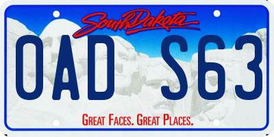 SD license plate 0ADS63