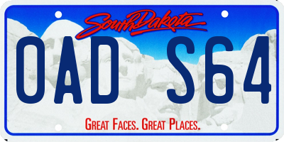 SD license plate 0ADS64