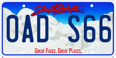 SD license plate 0ADS66