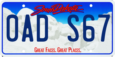 SD license plate 0ADS67