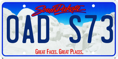 SD license plate 0ADS73