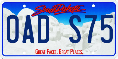 SD license plate 0ADS75