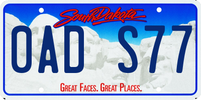 SD license plate 0ADS77