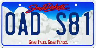 SD license plate 0ADS81