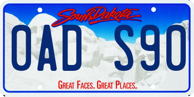 SD license plate 0ADS90