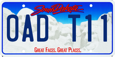 SD license plate 0ADT11