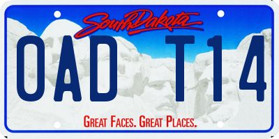 SD license plate 0ADT14