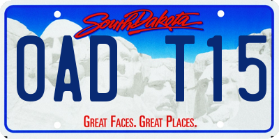 SD license plate 0ADT15