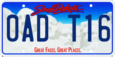 SD license plate 0ADT16