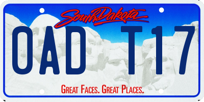 SD license plate 0ADT17