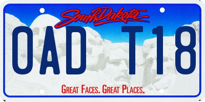 SD license plate 0ADT18