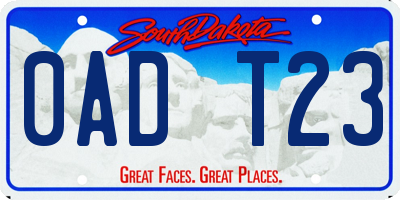 SD license plate 0ADT23