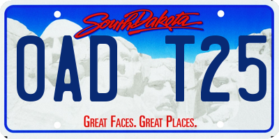 SD license plate 0ADT25