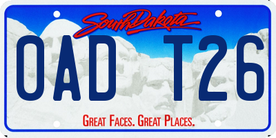 SD license plate 0ADT26