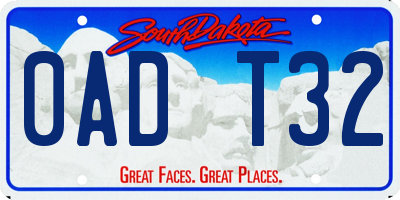 SD license plate 0ADT32