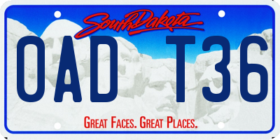 SD license plate 0ADT36