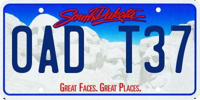 SD license plate 0ADT37