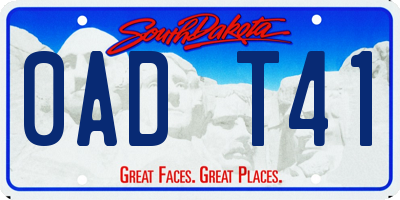 SD license plate 0ADT41