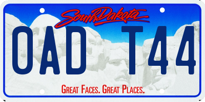 SD license plate 0ADT44