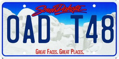 SD license plate 0ADT48