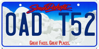 SD license plate 0ADT52