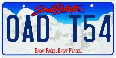 SD license plate 0ADT54