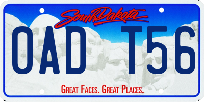 SD license plate 0ADT56