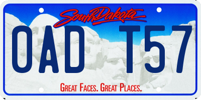 SD license plate 0ADT57