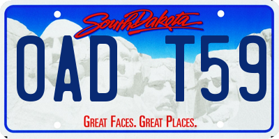 SD license plate 0ADT59