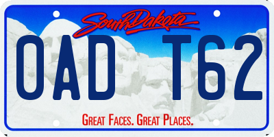 SD license plate 0ADT62