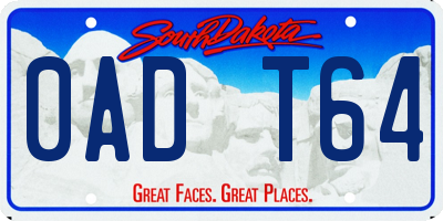 SD license plate 0ADT64