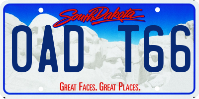 SD license plate 0ADT66