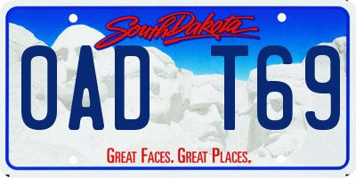 SD license plate 0ADT69