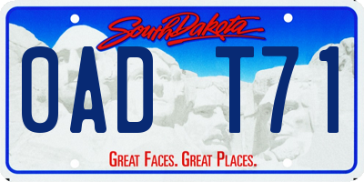 SD license plate 0ADT71