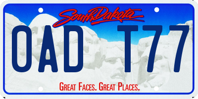 SD license plate 0ADT77