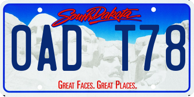 SD license plate 0ADT78