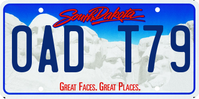 SD license plate 0ADT79