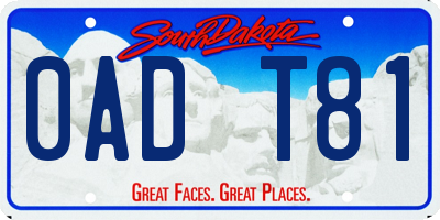 SD license plate 0ADT81